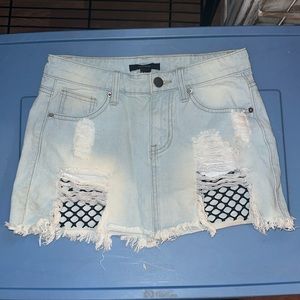 Forever 21 fishnet denim skirt size small